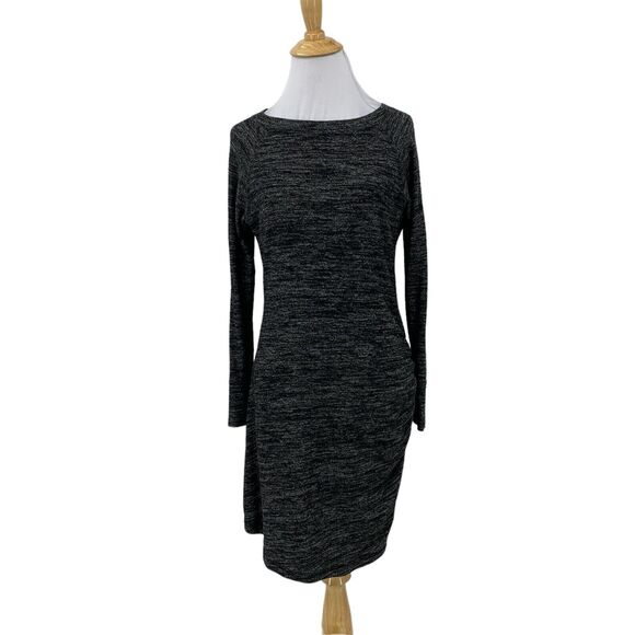 Banana Republic Dress Womens SP Small Petite Gray Knit Ruched Long Sleeve Snitty - Picture 1 of 11